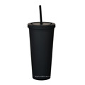 Hot selling 22 oz Colored Acrylic Reusable Cups Double Wall Matte Plastic Bulk Tumblers with lid and straw